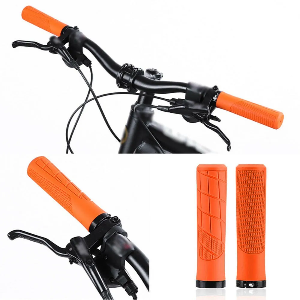 1 Pair Bicycle Rubber Grips Bilateral Lock Bicycle Handlebar Cover MTB Road Bike Handlebar Grips Non-slip Bicycle Handle Covers