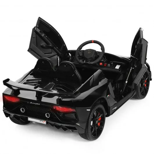 12 V Licensed Lamborghini SVJ RC Kids Ride On Car with Trunk and Music-Black