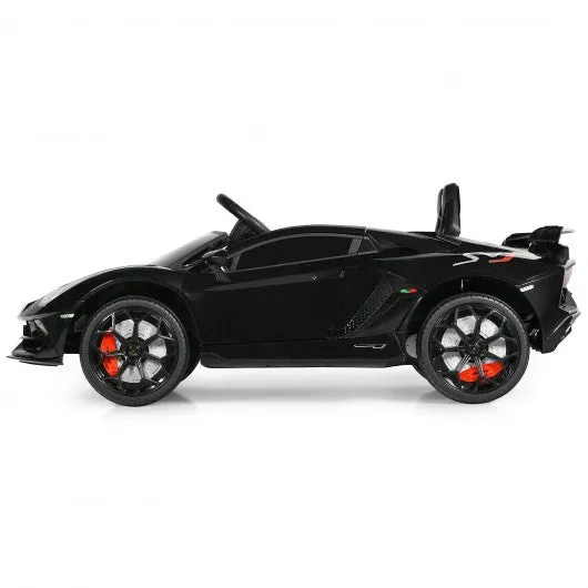 12 V Licensed Lamborghini SVJ RC Kids Ride On Car with Trunk and Music-Black