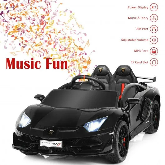 12 V Licensed Lamborghini SVJ RC Kids Ride On Car with Trunk and Music-Black