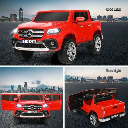 12V 2-Seater Kids Ride On Car Licensed Mercedes Benz X Class RC with Trunk-Red