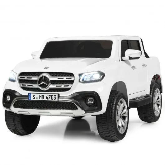 12V 2-Seater Kids Ride On Car Licensed Mercedes Benz X Class RC with Trunk-White