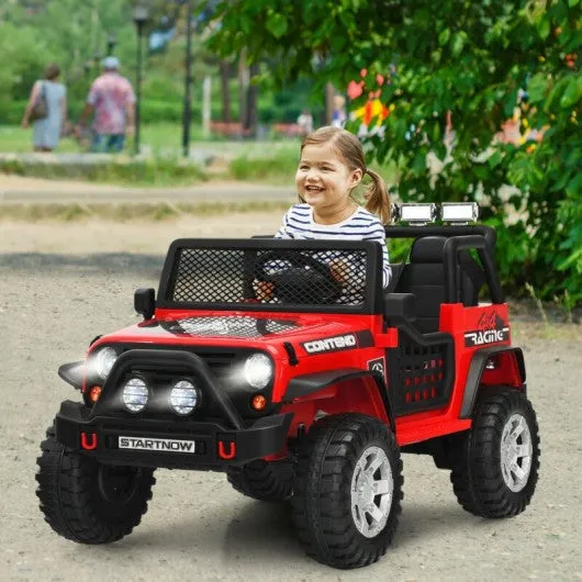 12V Kids Remote Control Electric  Ride On Truck Car with Lights and Music -Red