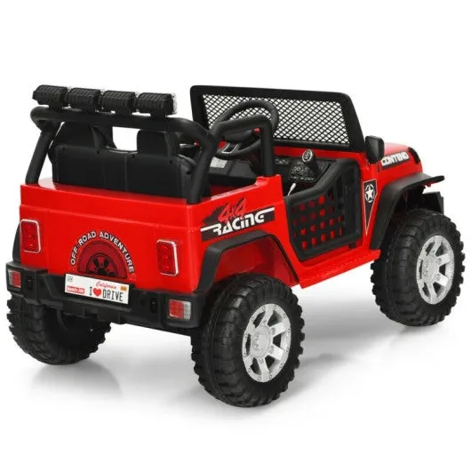 12V Kids Remote Control Electric  Ride On Truck Car with Lights and Music -Red