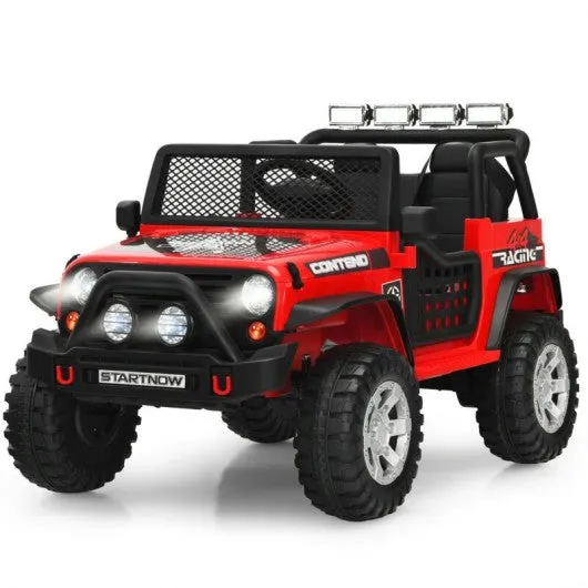 12V Kids Remote Control Electric  Ride On Truck Car with Lights and Music -Red