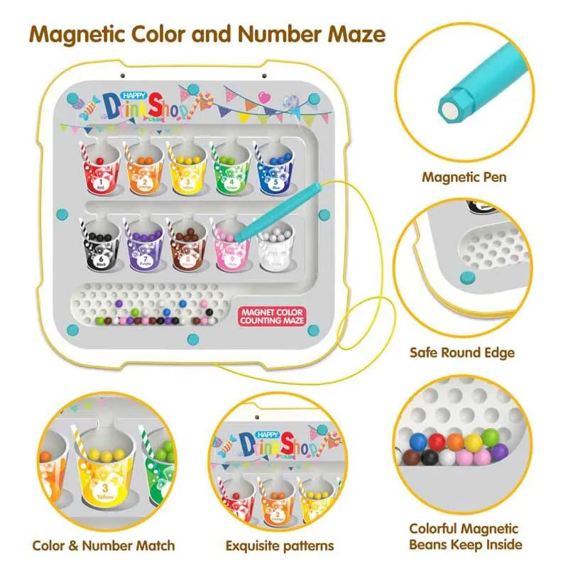 2-in-1 Magnetic Color and Number Maze