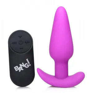 21x Silicone Butt Plug With Remote - Purple