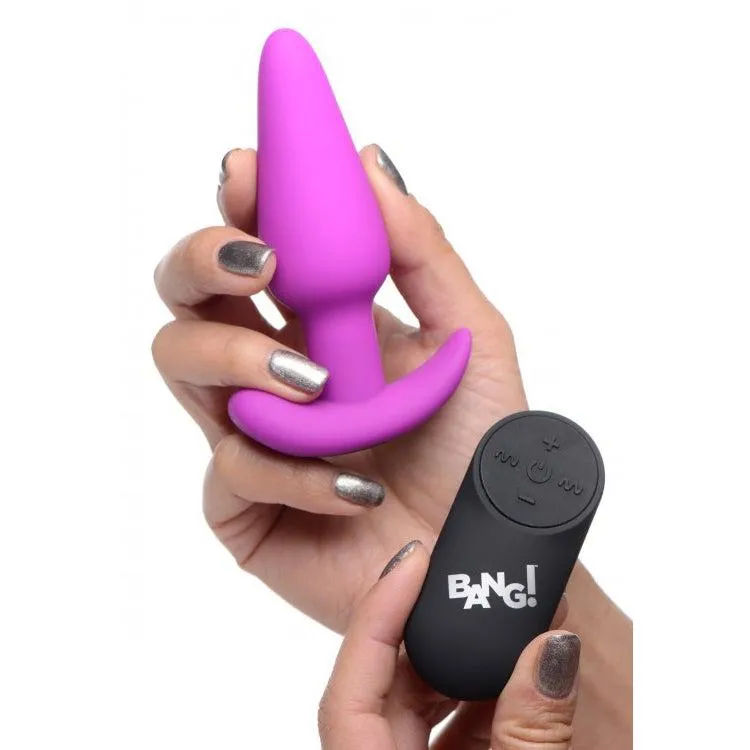 21x Silicone Butt Plug With Remote - Purple