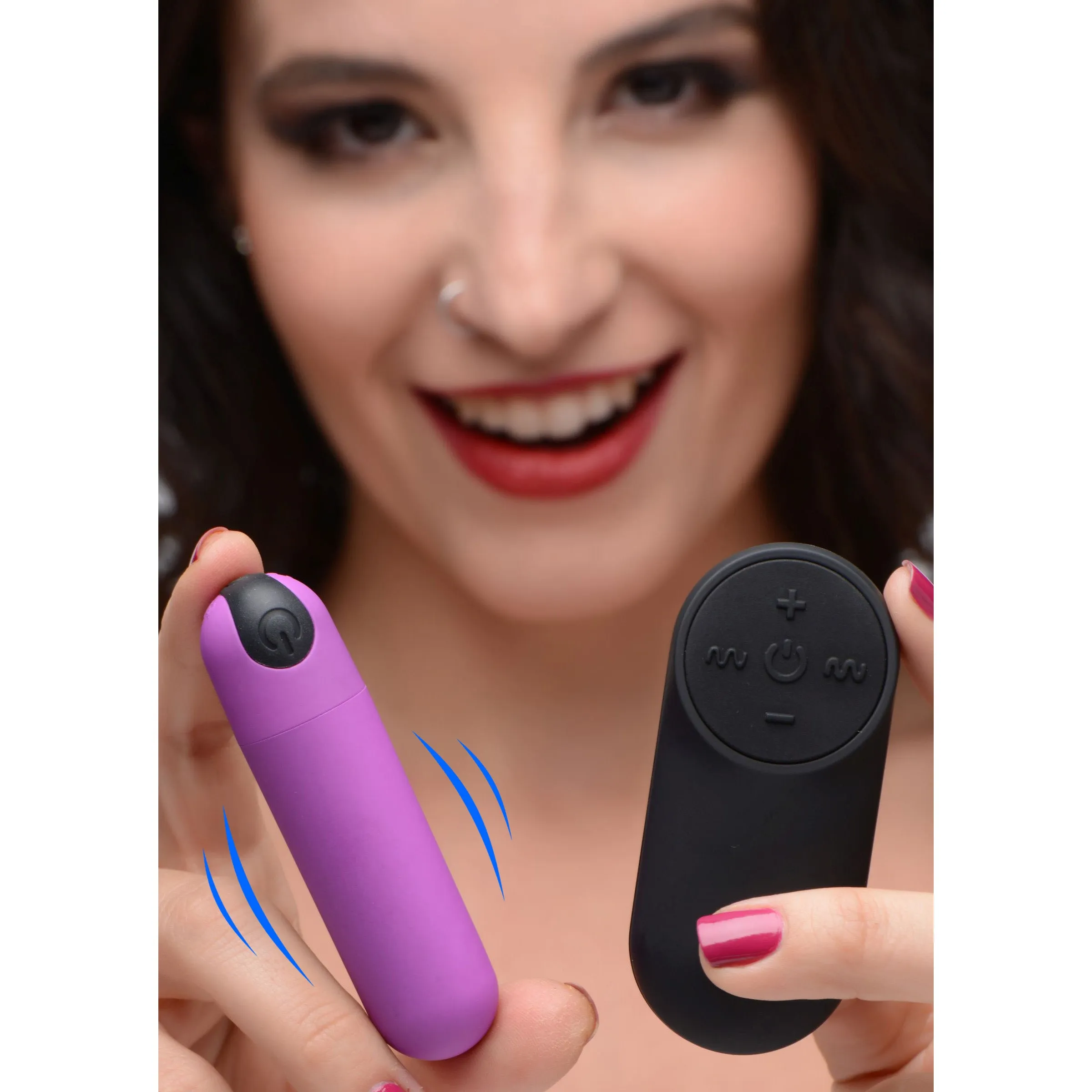 21X Vibrating Bullet with Remote Control - Purple