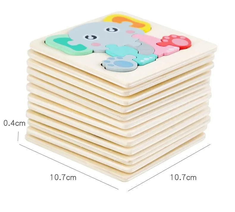 3D Puzzle Wooden Toys for Children Cartoon Animal Vehicle Wood Jigsaw Kids Baby Early Educational Learning Puzzles Wood Toys