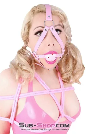 7109DL-SIS      Pretty Sissy Slave Pink Domme Breather Ball Gag Trainer