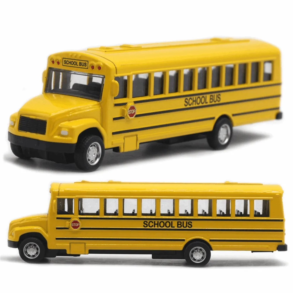 Alloy Inertial School Bus Model Car Model For Gifts Kids Boy Toys