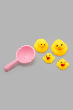 Baby Blue And Yellow Duck Bath Toy (5 Piece)