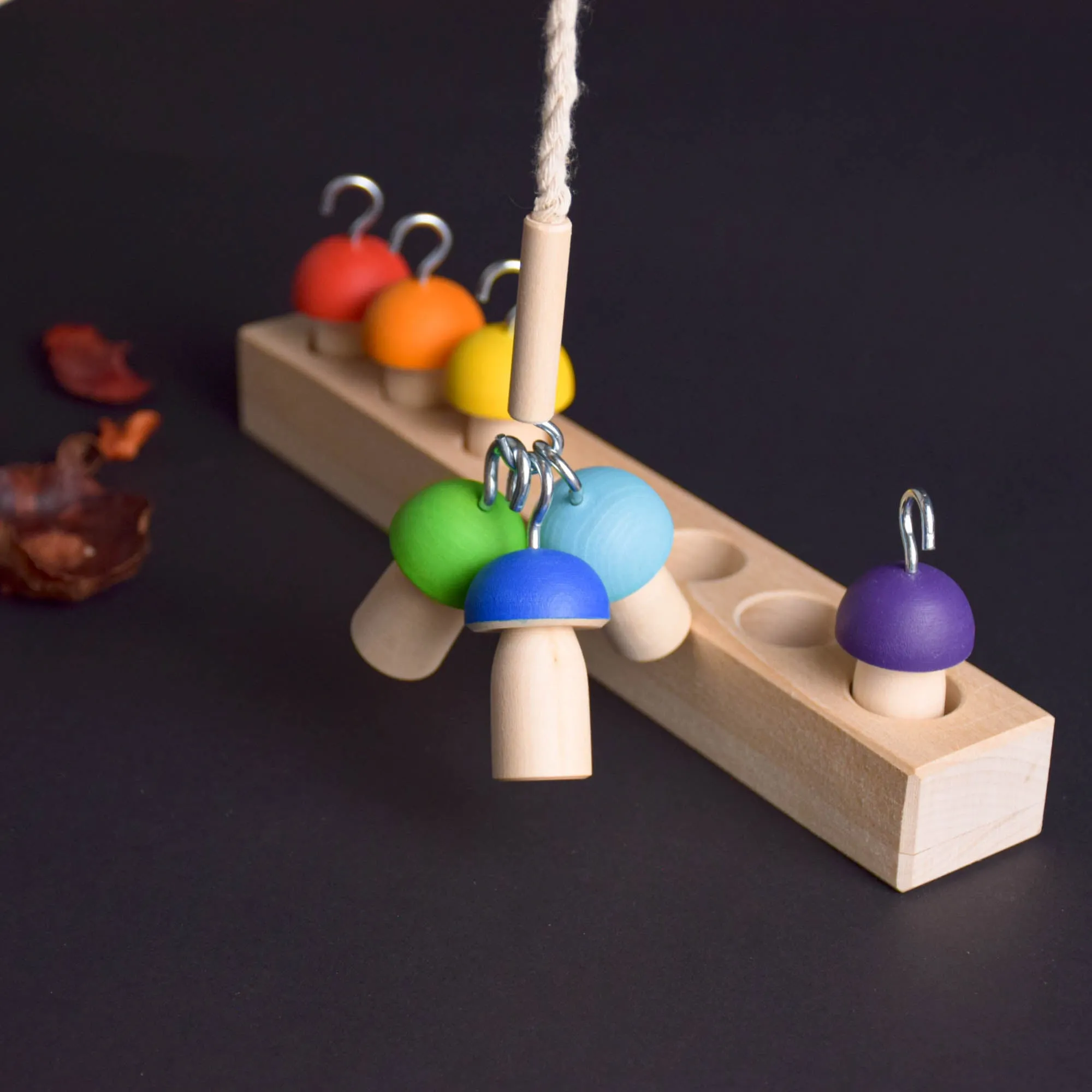 Balancing Game for Kids Mushrooms on Fishing Rod Rainbow