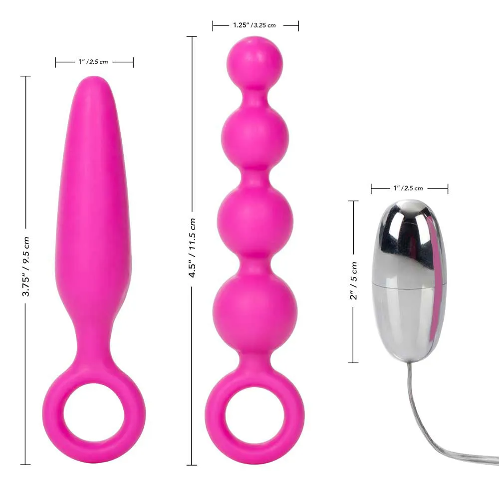 Booty Call Booty Vibro Kit With Anal Plug, Beads & Bullet Vibrator