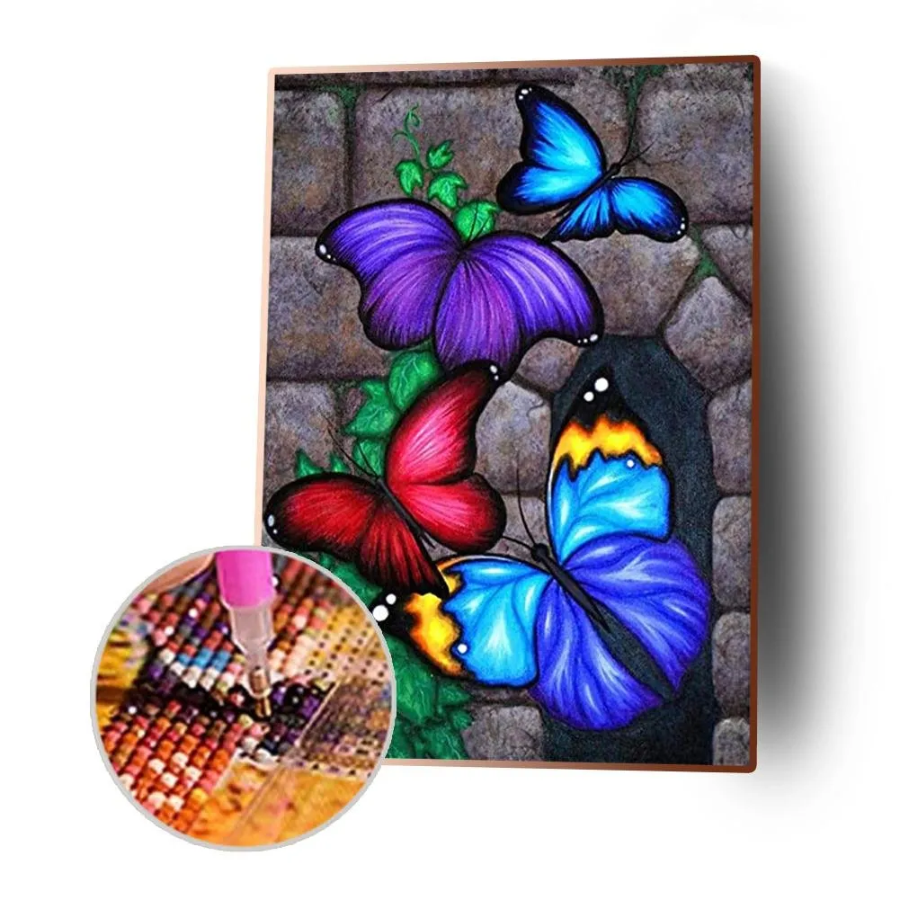 Butterfly Stone Gate - Full Round Diamond - 30x40CM