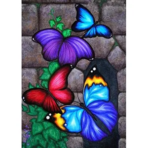 Butterfly Stone Gate - Full Round Diamond - 30x40CM