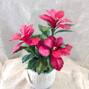 Chaba's Clay Flowers - Poinsettia in Vase