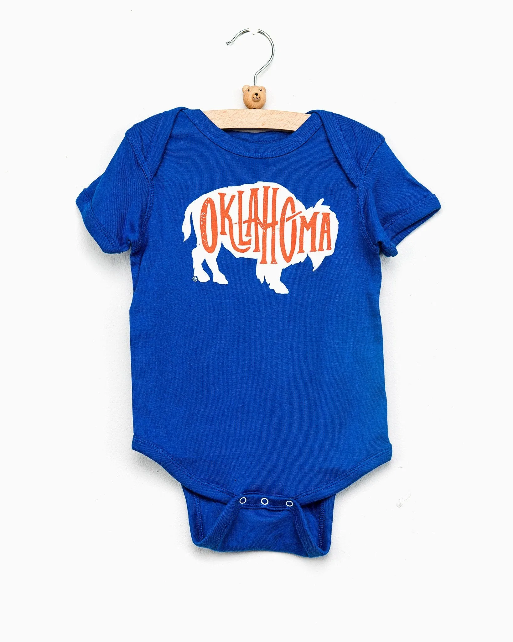 Children's Oklahoma Bison Blue Onesie