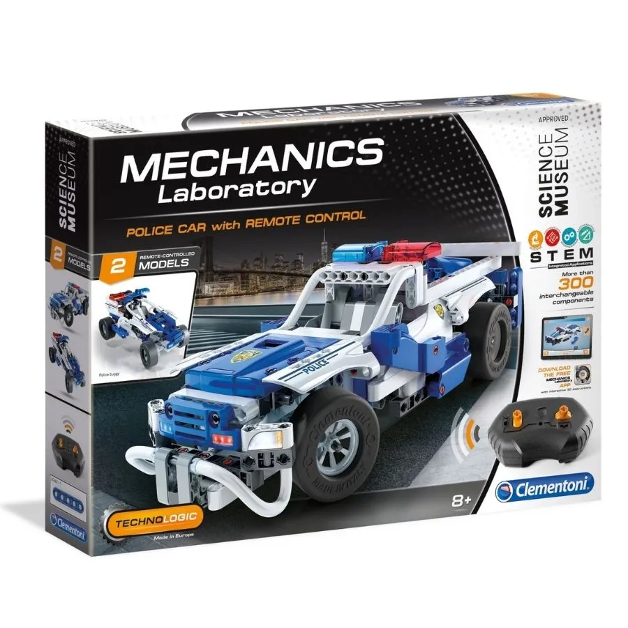 Clementoni - Mechanics Laboratory: Police Car with Remote Control Construction Kit