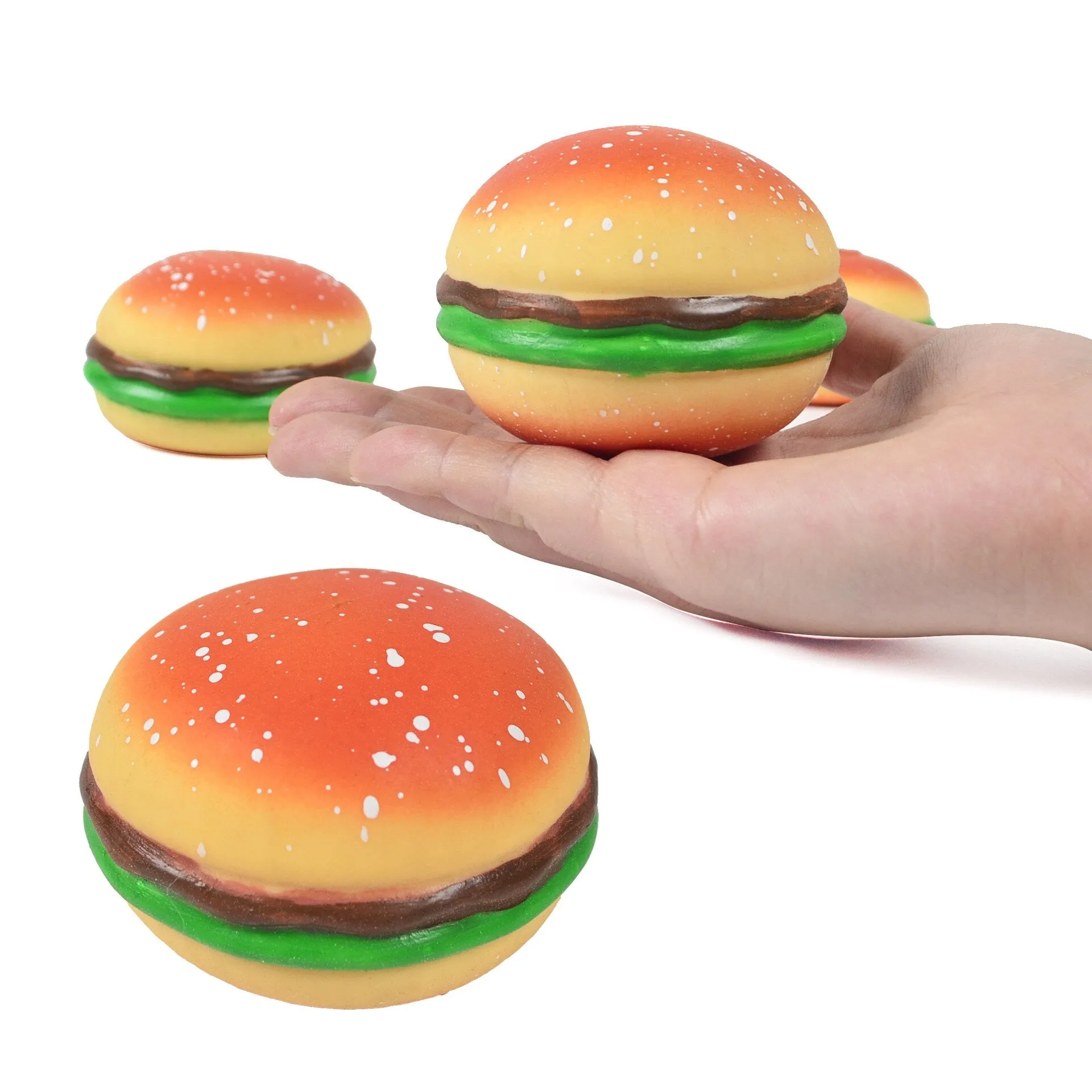 Creative decompression hamburger rebound vent ball simulation food play tricky toy flour pinch music decompression artifact toy