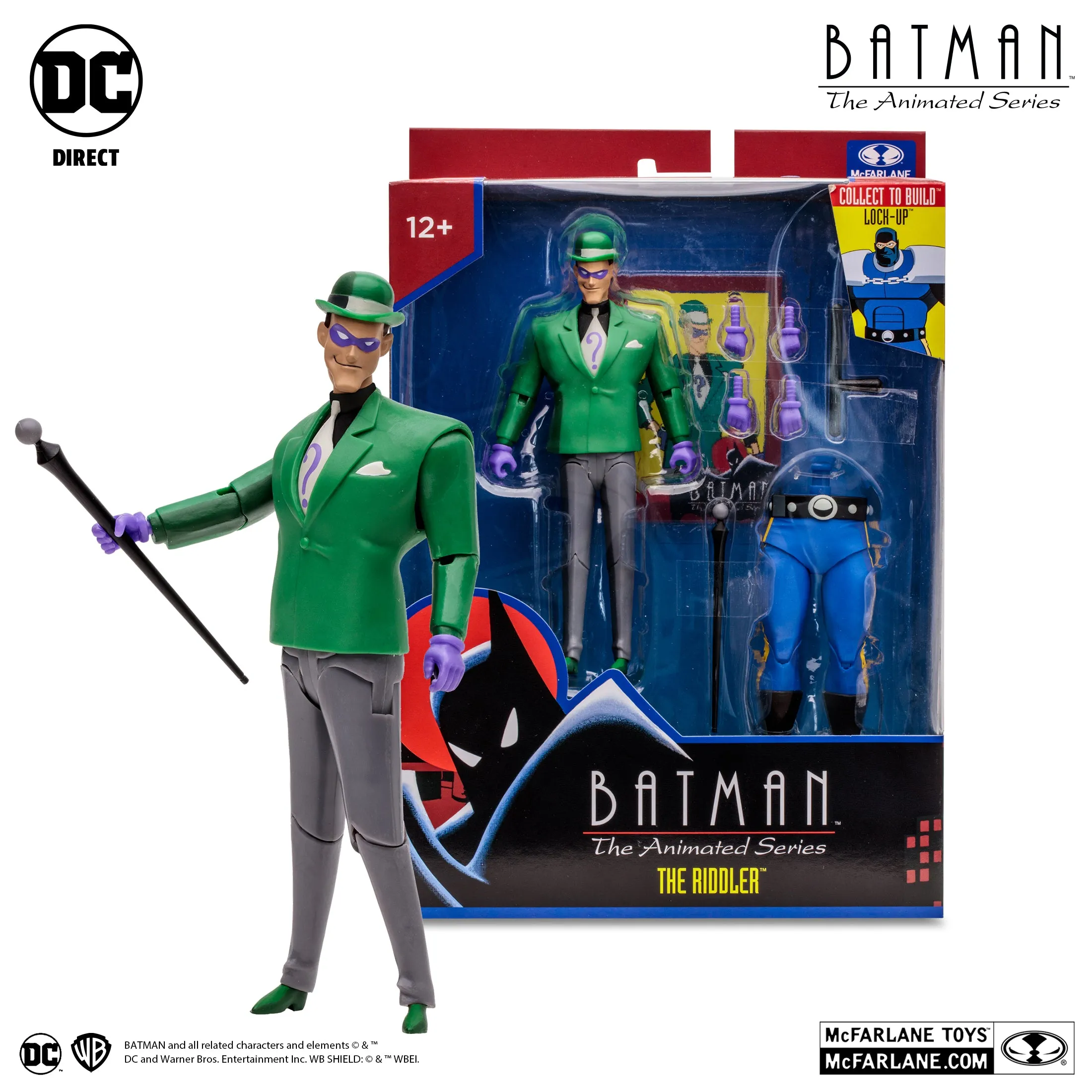 DC Comics Batman The Animated Series: The Riddler (Lock-Up BAF) 7" Inch Scale Action Figure - McFarlane Toys (Target Exclusive)