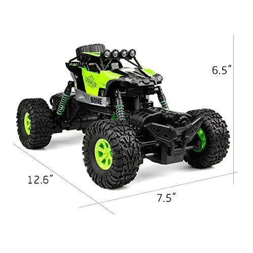 Electric RC Car 1:16 Remote Control Vehicle 2.4Ghz Off-Road Rock Crawler All Terrain Double-turn Waterproof Truck for Kids