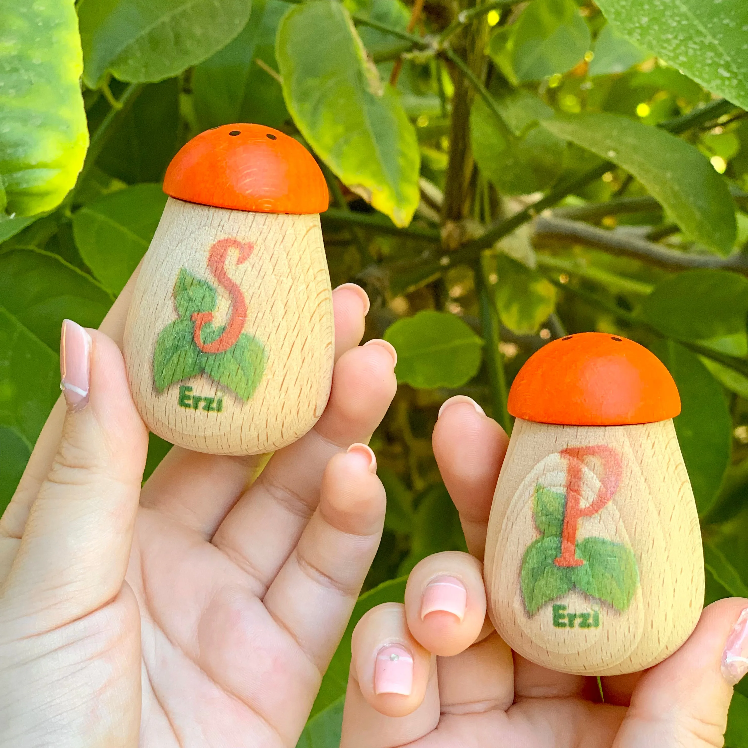 Erzi Wooden Play Kitchen Salt and Pepper Shakers