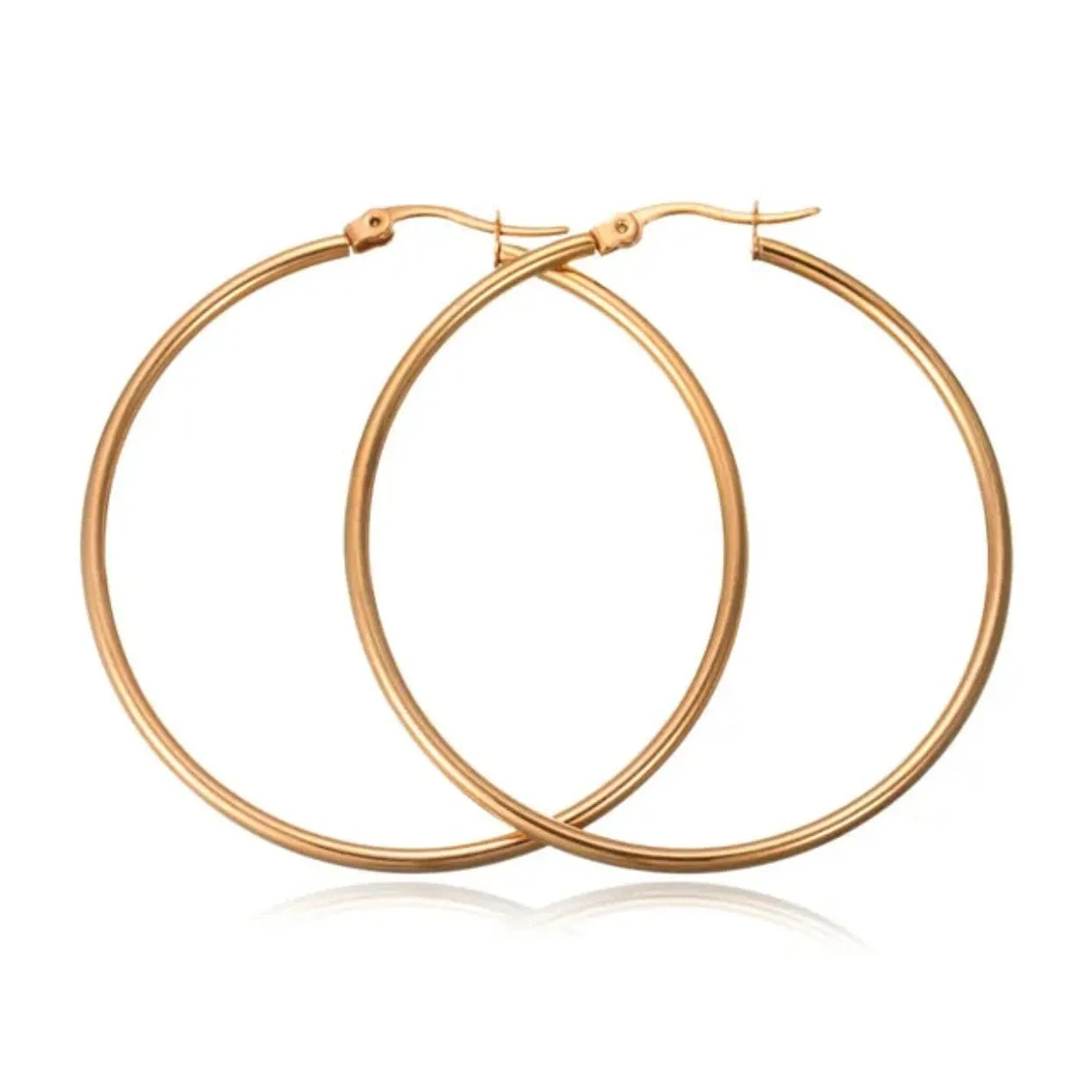 GOLD / SILVER WATERPROOF HOOP EARRINGS 30/40/50/60/70 mm