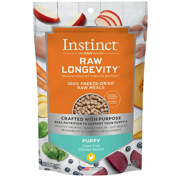 Instinct Dog Food Raw Longevity Freeze Dried Chicken Recipe for Puppies