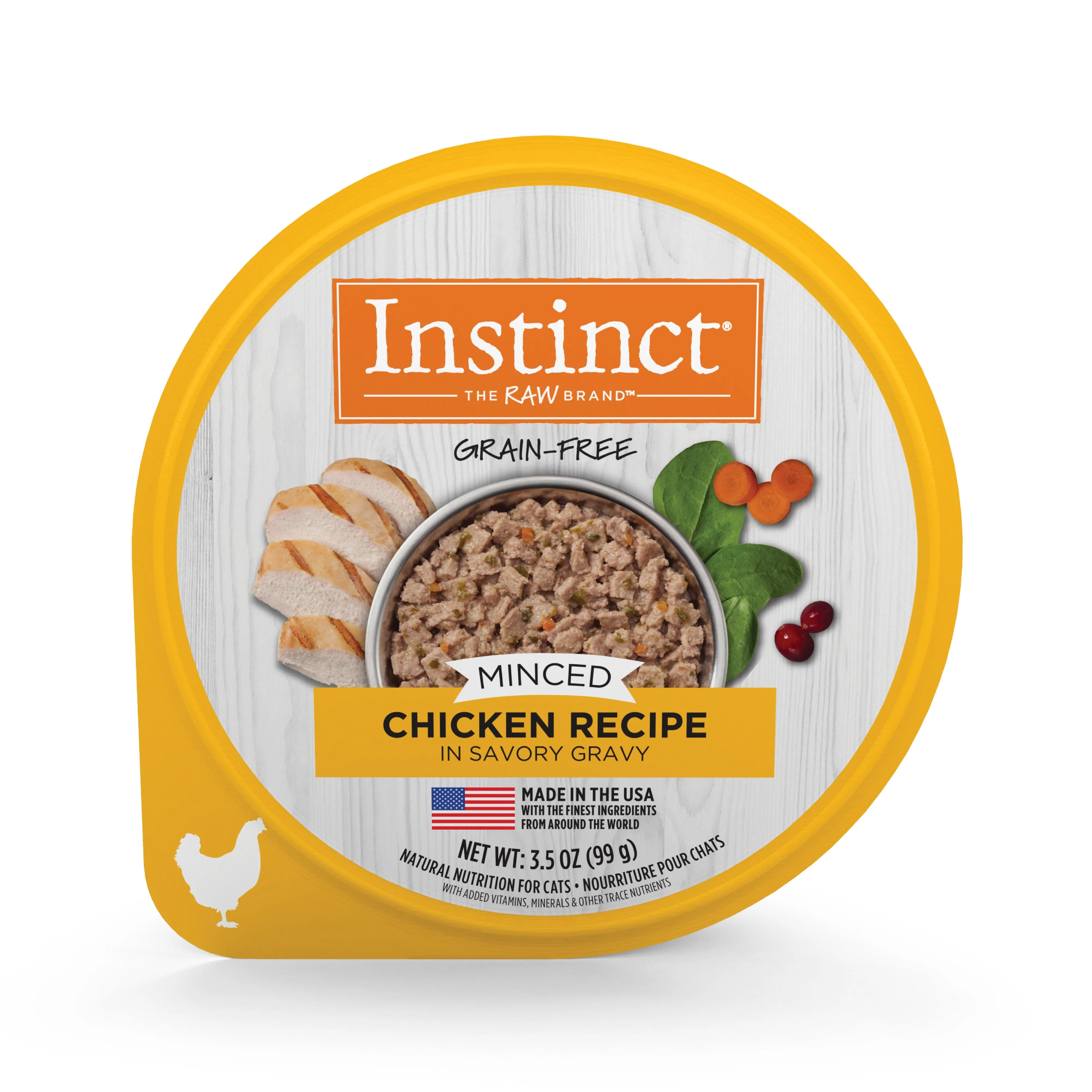 Instinct Original Minced Cups Chicken Wet Cat Food, 99g