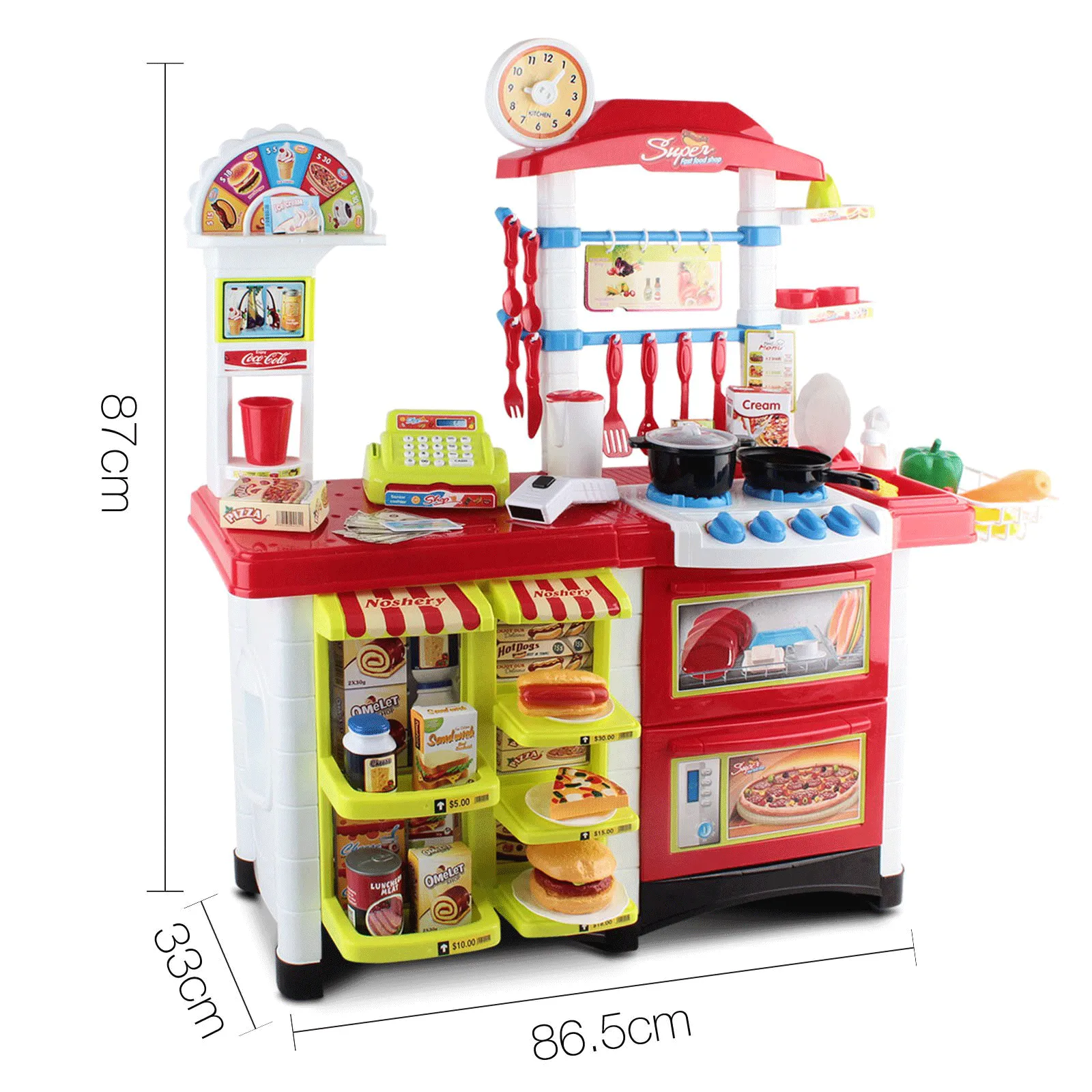 Kids Kitchen Pretend Role Play Supermarket Set Toddler Children Toy Home Food