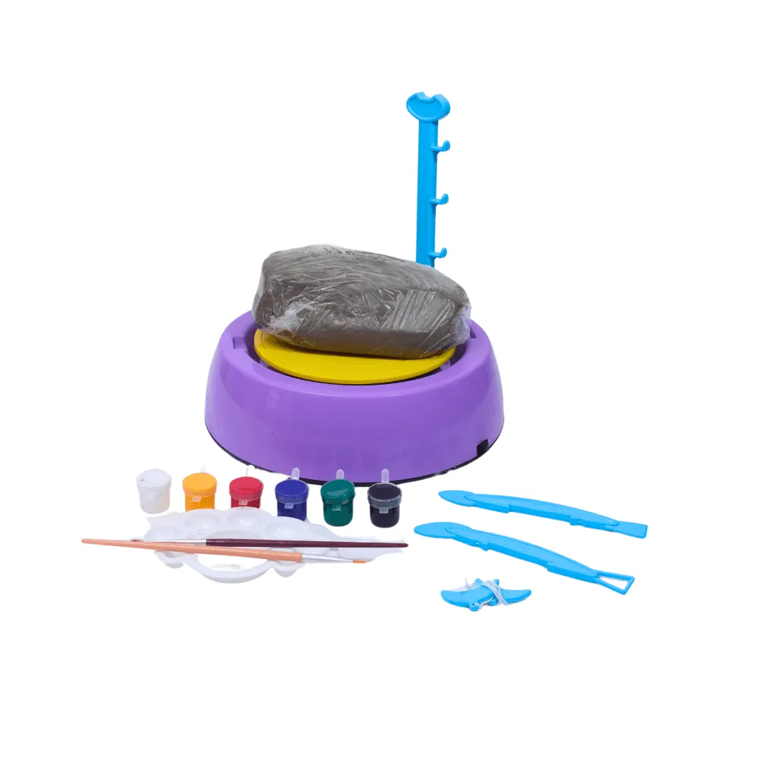 Kids Pottery Wheel Kit - Battery Operated Pottery Wheel & Painting Kit