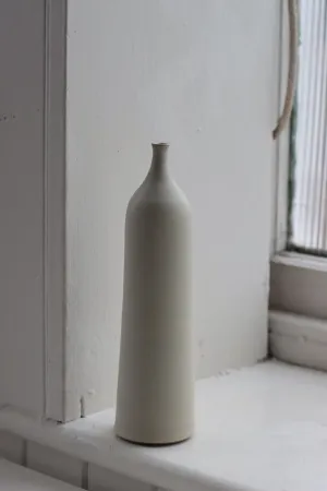 Large Ceramic Bottle No. 1 | Tapered Neck | Cloud White | by Borja Moronta