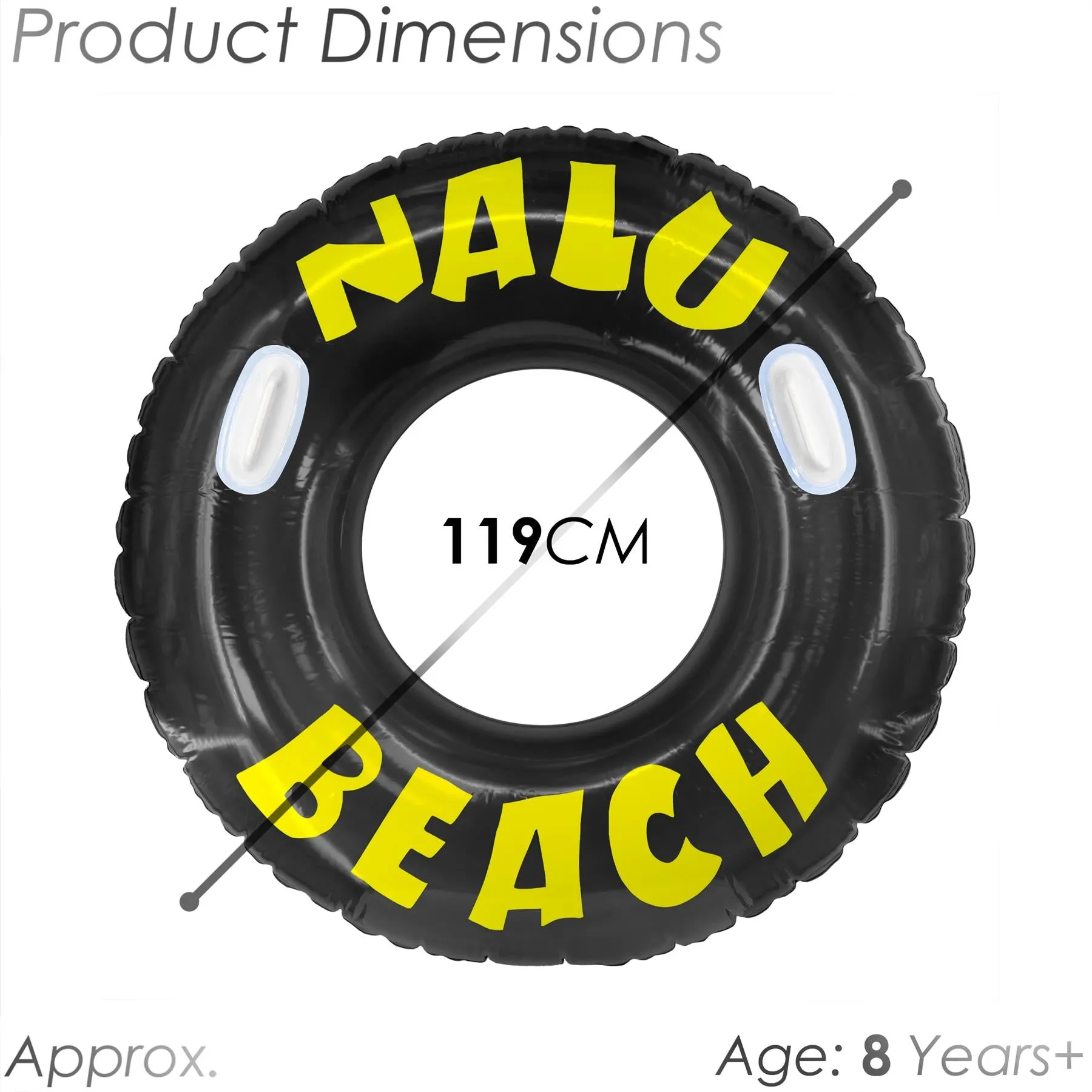 Nalu Black Turbo Tyre Ring With Handles 47"