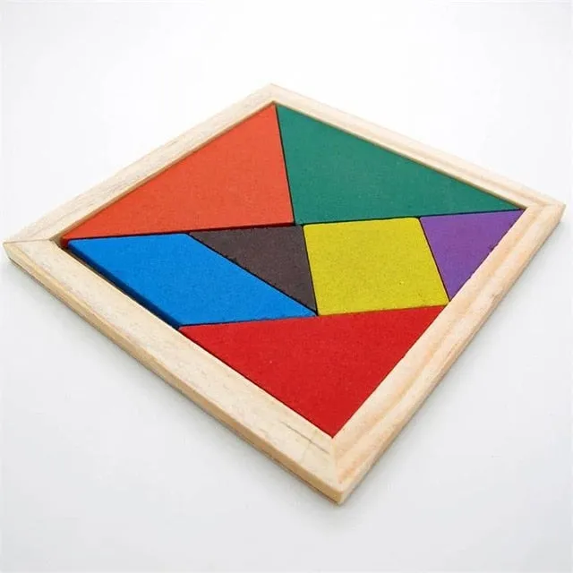 New Hot Sale Children Mental Development Tangram Wooden Jigsaw Puzzle Educational Toys for Kids