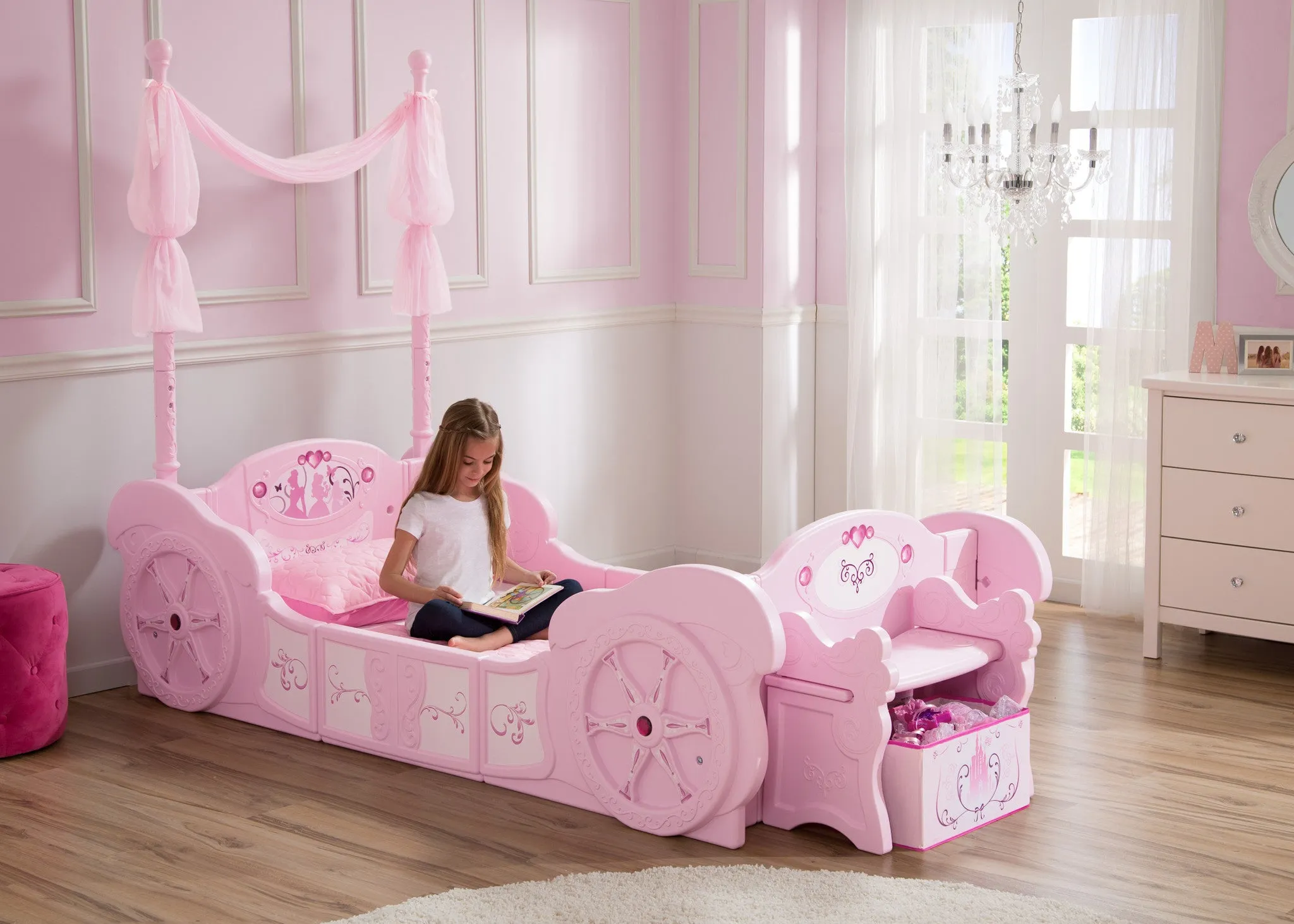 Princess Carriage Convertible Toddler-to-Twin Bed