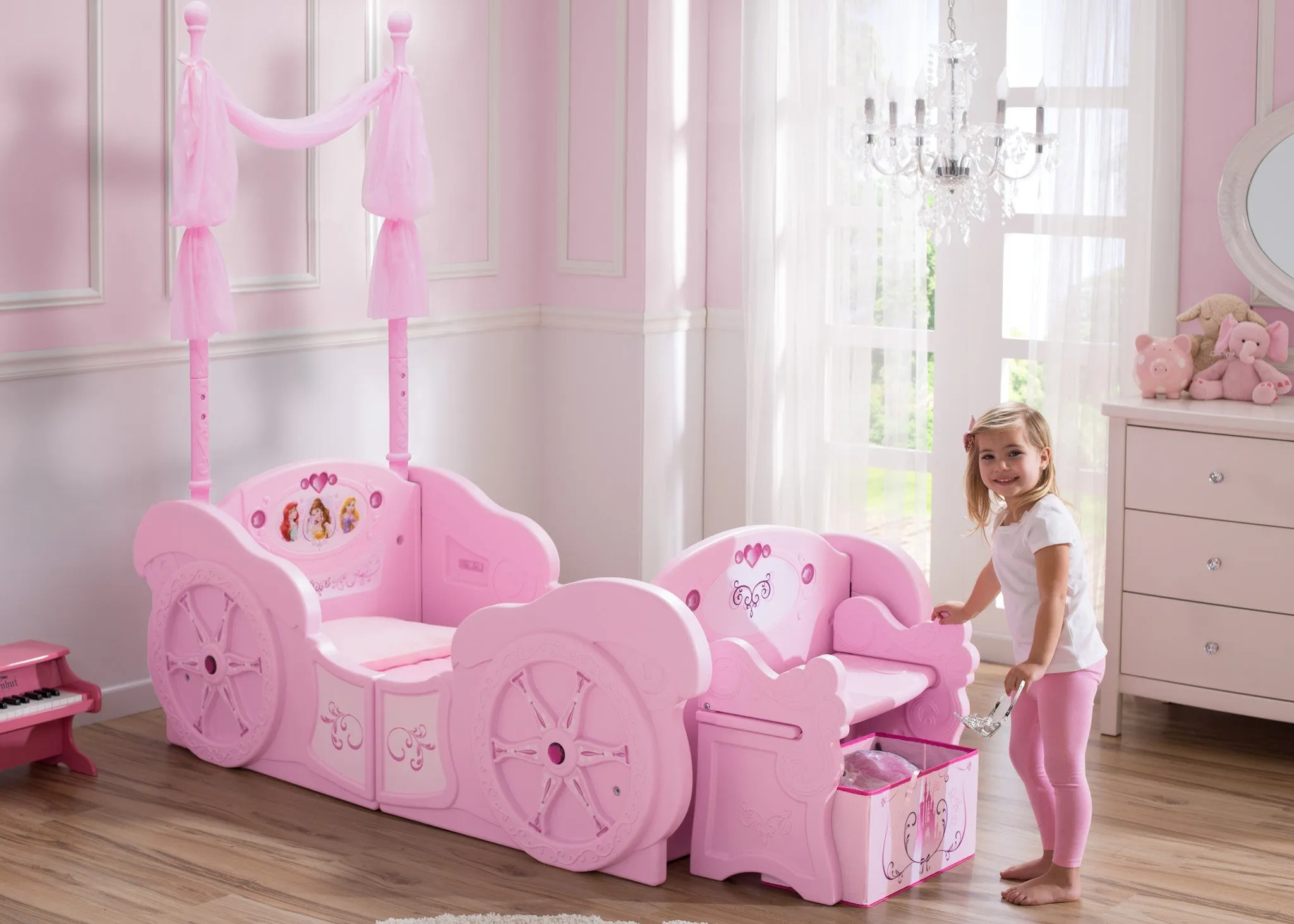 Princess Carriage Convertible Toddler-to-Twin Bed