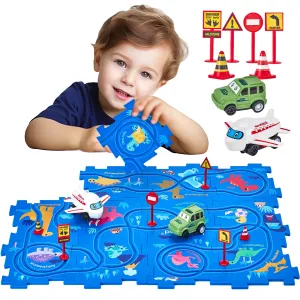 Puzzle Racer Kids Car Track Set for 2-4