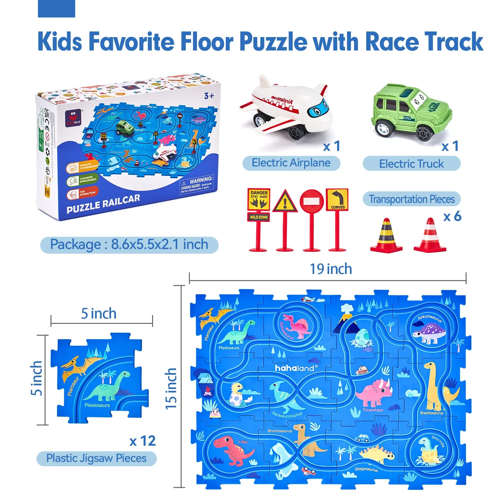 Puzzle Racer Kids Car Track Set for 2-4