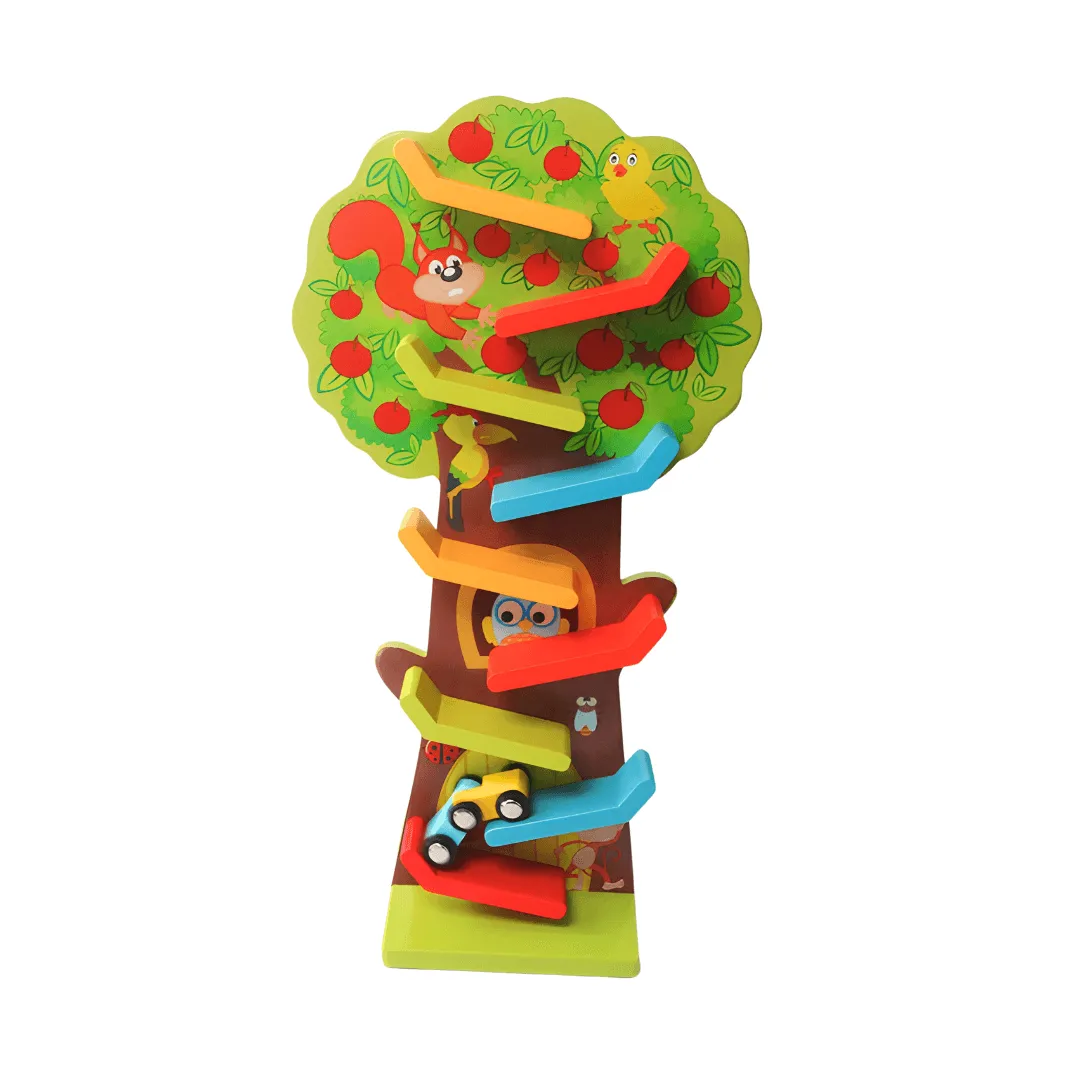 Squirrel Taxiway Wooden Toy with small cars for Kids Age 3