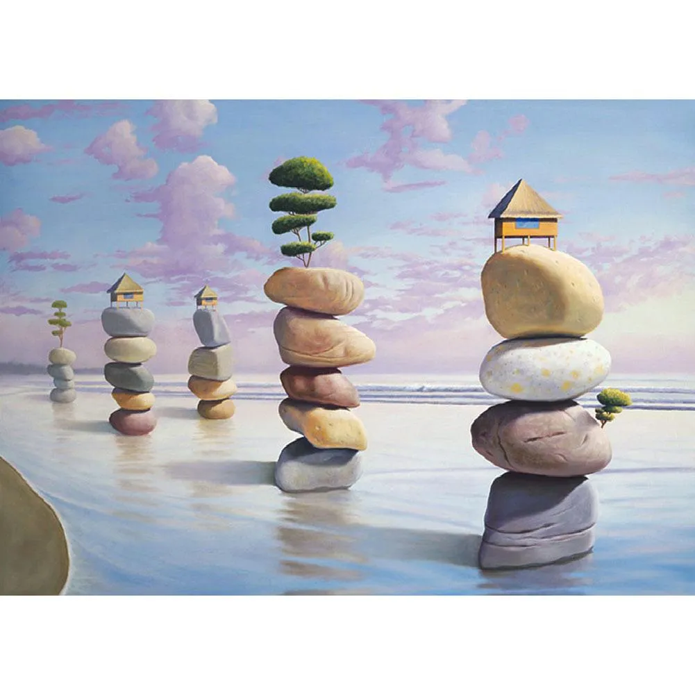 Stone Pillar - 5D DIY Round Drill Diamond Painting (Canvas (Canvas 40x40cm/15.71x15.71in )/15.71x11.81in )