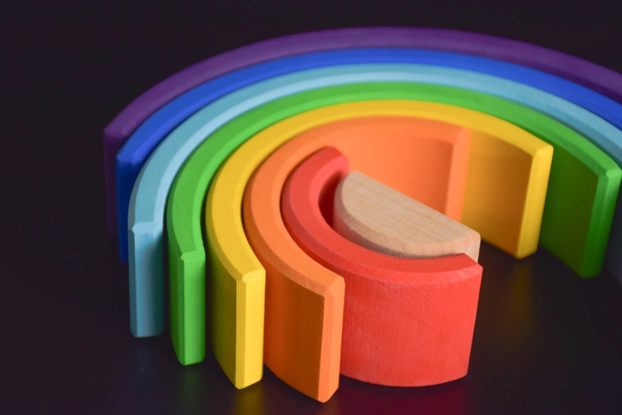 Wooden Double Rainbow Stacking Tower, Personalized Gifts, Montessori Baby Rainbow Stacker, Waldorf Toddler Toys, Wooden Toys for Toddlers