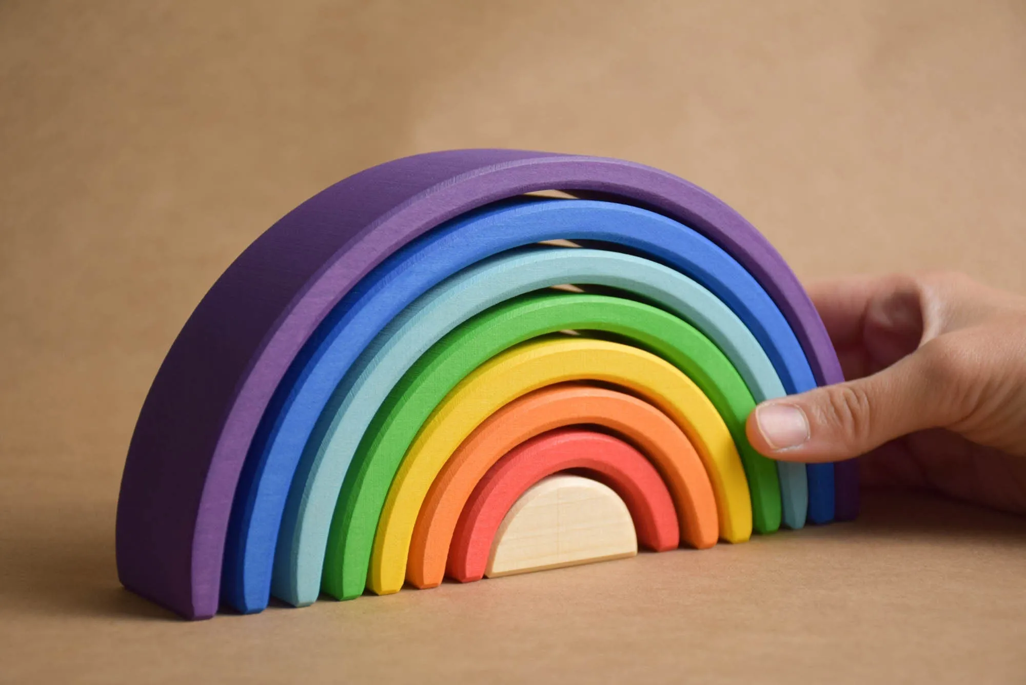 Wooden Rainbow Stacking Toy